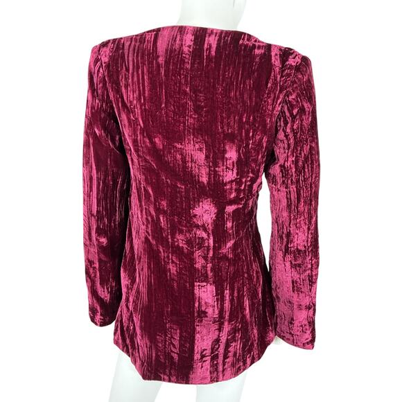 Usisi Sister 'Coco' Pink Viscose Crushed-Velvet Top Size S - Picture 3 of 4